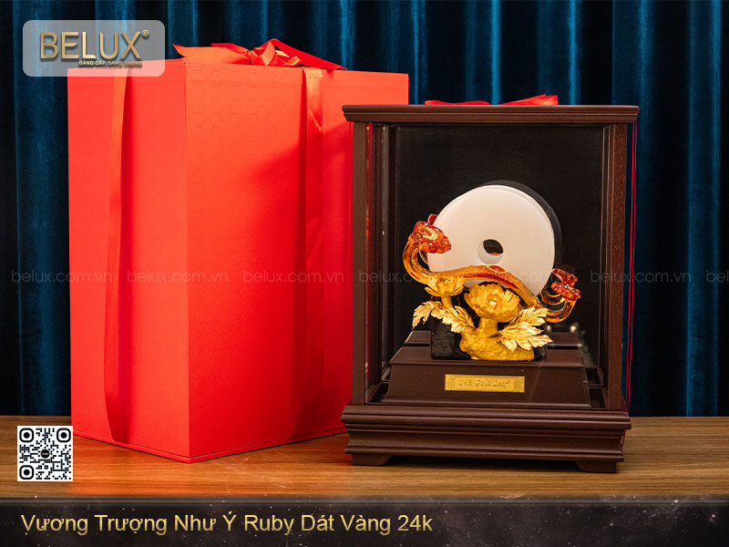 Vương Trượng Như Ý Ruby Dát Vàng 24k